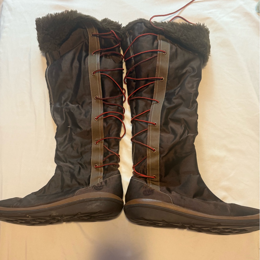 Timberland Women's Brown Fur-Lined Boots Size 10M